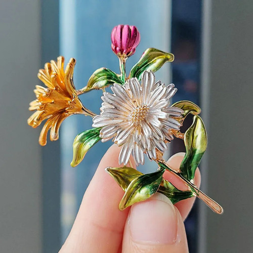Vintage enamel flower bouquet - vintage,
